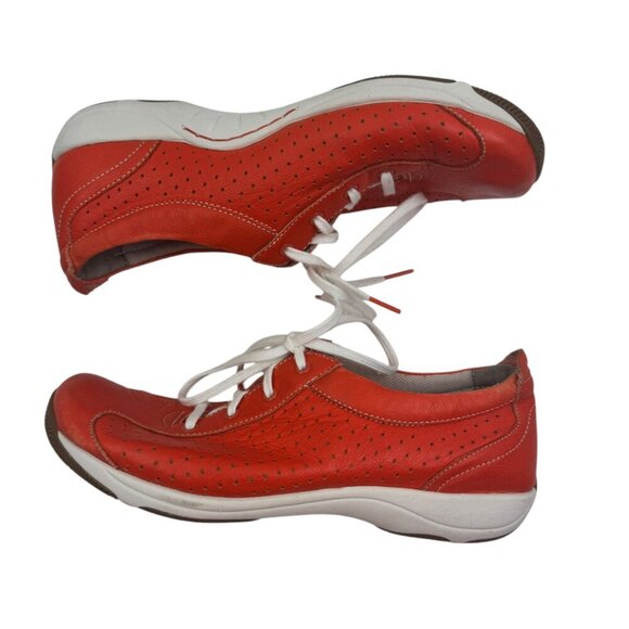 Dansko Hillary Leather Lace-Up Comfort Sneakers in Orange Women's Size 39/US 9 - Picture 2 of 12